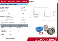 DIN 7/16 Hembra Clamp para Cable 1/2" Coarrugado