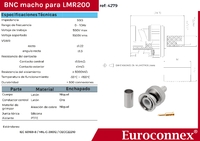 LMR200 BNC Mascle crimpar PTFE