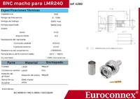 LMR240, BNC Mascle crimpar PTFE