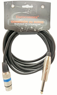 XLR HEM.- 6,35 MONO MA., 2m.