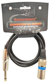 XLR Male to 6,35mm Mono Plug, 1m.