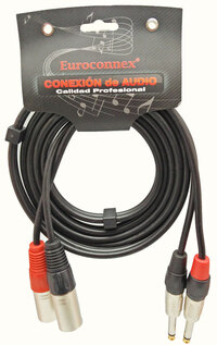 Ver informacion sobre 2*XLR Male to 2*6,35mm Mono Plug, 1m.