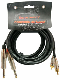 Ver informacion sobre 2*RCA Male to 2*6,4mm Mono Plug, 2m.