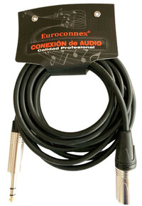 XLR Male to 6,35mm Stereo Plug, 3,0m.