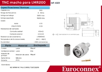 LMR200, TNC Mascle Crimpar, PTFE