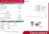 LMR400, TNC Mascle Crimpar, PTFE