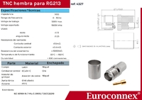 RG-213, TNC Femelle à Sertir, PTFE