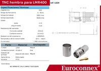 LMR400, TNC Hembra Crimpar, PTFE