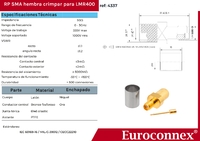 LMR400, R/P SMA Femella Crimpar, PTFE