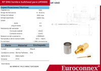 LMR400, R/P SMA Hembra Chasis, Crimpar, PTFE