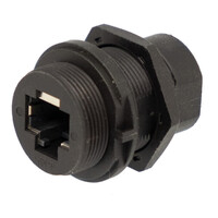 FTP RJ45 Female-Female adapter to embed with thread, includes cover