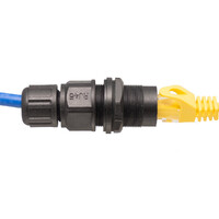 FTP RJ45 Female-Female adapter to embed with thread, includes cover