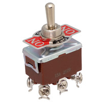 6P. 3WAYS TOGGLE SWITCH, RETURN, ON-OFF-(ON), 250V/15A