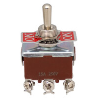 Ver informacion sobre 6P. 3WAYS TOGGLE SWITCH, RETURN, ON-OFF-(ON), 250V/15A