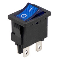 4P. rocker switch with Blue LED ON-OFF, 125V 10A (250V 6A)