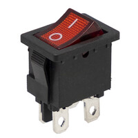 4P. rocker switch with Red LED ON-OFF, 125V 10A (250V 6A)