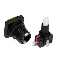 Arcade pushbutton with green LED, 25x25mm, Ø24mm, 16A/250V AC