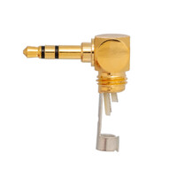 Jack connector 3.5mm 3cont. elbowed gold - black sleeve