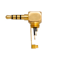 Conector Jack 3.5mm 4cont. dorado acodado