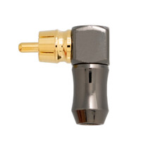 Gold RCA connector with high quality metal body, right angle 90 degree