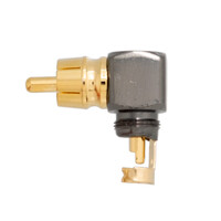 Gold RCA connector with high quality metal body, right angle 90 degree