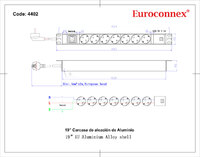 Regleta de 7 Schuko + 2 USB A 19",1.8m, interruptor