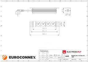 10" Europe 4 way PDU, 1.5M