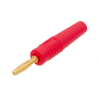 2mm Male Banana, 9-leaf - Red Silicone