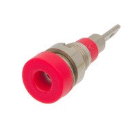 Red 2mm Female Base for Banana Plug to Screw onto Panel, 2.8mm FastON Connection Contact
