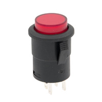 Interruptor Redondo de 15mm de Diámetro con LED Rojo - SPST OFF-ON para Panel