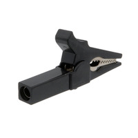 Insulated 4mm alligator clip. black