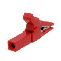 Insulated 4mm alligator clip. red