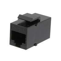 Cat.6A black keystone adapter, RJ45 double female