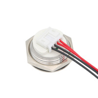 Pulsador Metàl·lic Ultra Curt [12.15mm] de Ø19mm amb LED Vermell - 12V, Connexió JST-PHR-4