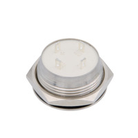 Ø19mm Metal Push Button with Blue LED - 12V, 4-Pin Soldering Connection