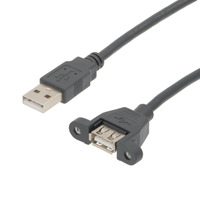 USB-A 2.0 Panel Mount Extender - 0,3m