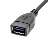Extensor USB-A 3.0, USB-A Macho acodado 90 grados a USB-A Hembra recto, 20cm
