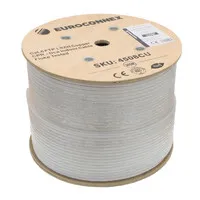 FTP Cat.6 100% Cu LSZH CPR 305m, Blanco, rigido, Bobina de madera