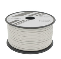 White Speaker Cable 2 x 1.00mm² CCA with Gray Stripe, 100m Roll