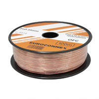 2x0.25mm² Cable Paral·lel Transparent, Coure Pur OFC, 100m