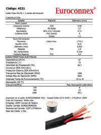 C. RG59 (CCS) +2x0.55 (CU) Alimentació, 100M