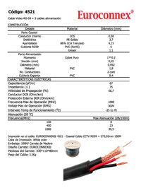 Bobina RG59 + 2x0.55mm Alimentación 100m