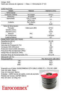 Bobina CCTV - 1 x Video + 2x0.50mm 100m - CU (BC)