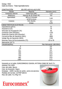 Antenna, RG6, Bare Copper, Tri-Shielded, Spool. 100m