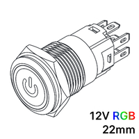 Ver informacion sobre Pulsador 19mm Momentaneo[OFF-(ON)] | 12V RGB | Standby symbol