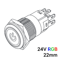 Ver informacion sobre Pulsador 19mm Momentaneo[OFF-(ON)] | 24V RGB | Standby symbol
