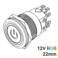 Ver informacion sobre Pulsador 22mm Momentaneo[OFF-(ON)] | 12V RGB | Standby symbol