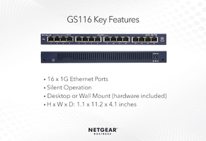 ProSafe Switch 16 ports autosensing 10/100/1000Base-T (desktop)