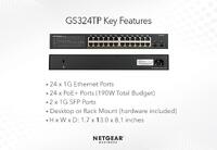 Switch SMART 24 puertos Gigabit PoE+ (PoE budget 190W) + 2 puertos SFP