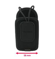 Universal case with Cordura fabric and black color. Compact size